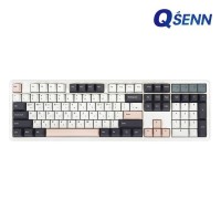 [QSENN] 유,무선 블루투스 기계식 키보드, Q104 PBT 풀윤활 가스켓 [화이트, 저소음 바다소금]