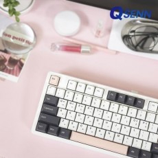 [QSENN] 유,무선 블루투스 기계식 키보드, Q104 PBT 풀윤활 가스켓 [화이트, 저소음 바다소금]