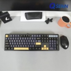 [QSENN] 유,무선 블루투스 기계식 키보드, Q104 PBT 풀윤활 가스켓 [블랙, 저소음 바다소금]