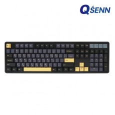 [QSENN] 유,무선 블루투스 기계식 키보드, Q104 PBT 풀윤활 가스켓 [블랙, 저소음 바다소금]